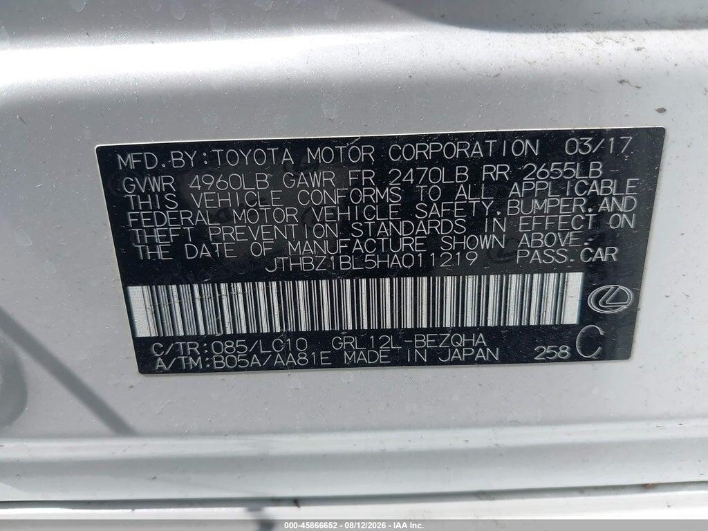 JTHBZ1BL5HA011219 2017 LEXUS GS 350 photo no. 9