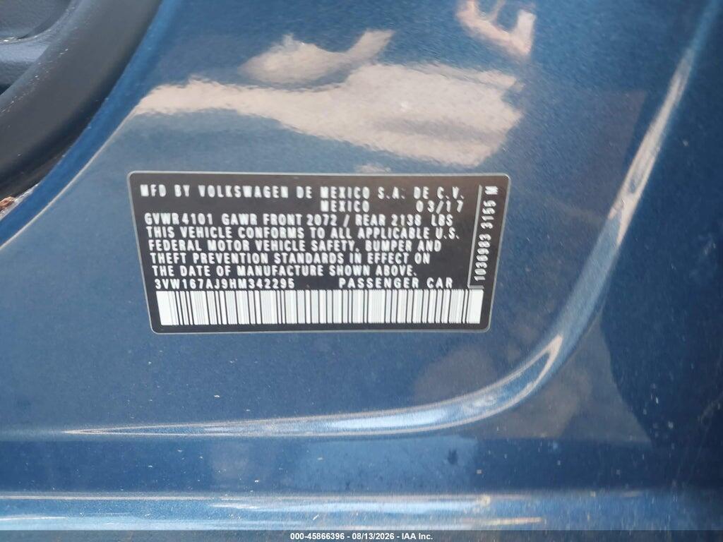 3VW167AJ9HM342295 2017 VOLKSWAGEN JETTA photo no. 9