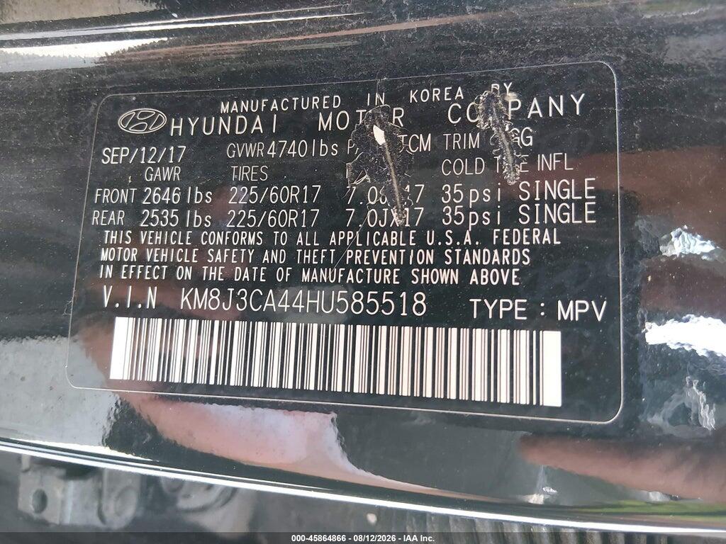 KM8J3CA44HU585518 2017 HYUNDAI TUCSON photo no. 9