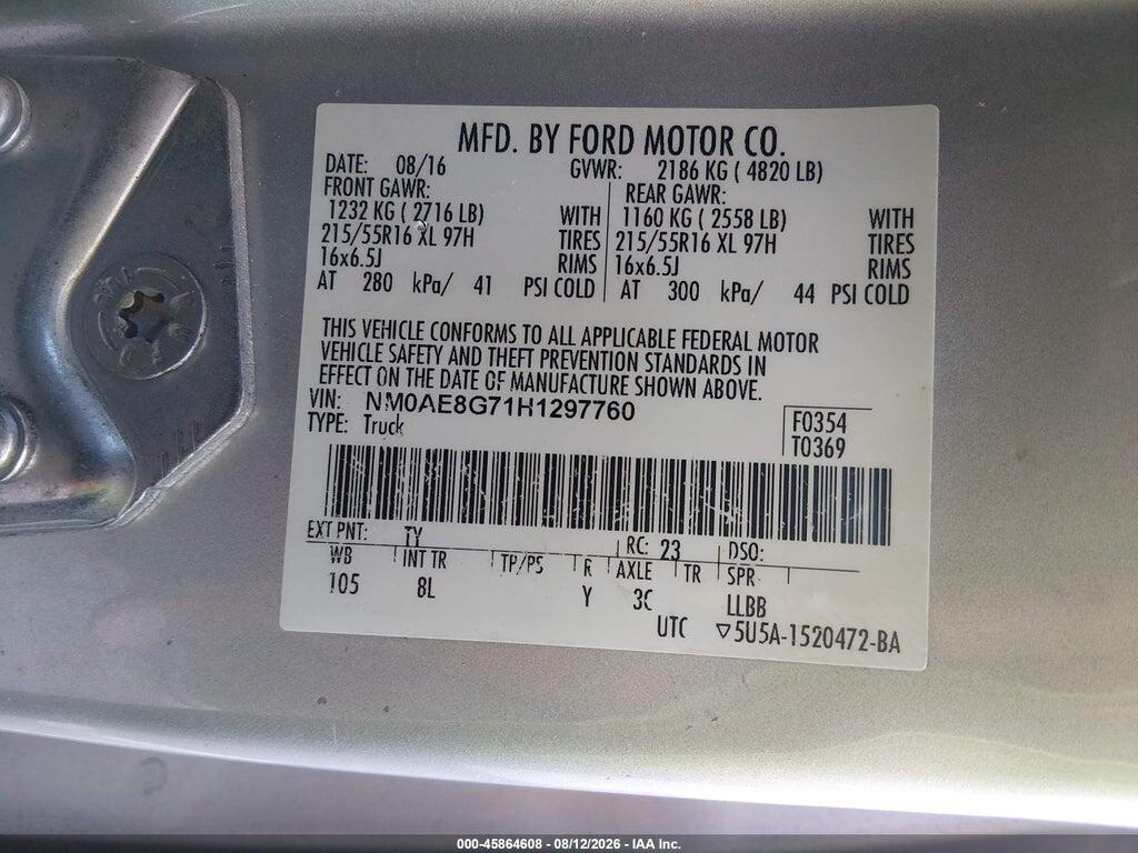 NM0AE8G71H1297760 2017 FORD TRANSIT CONNECT photo no. 9