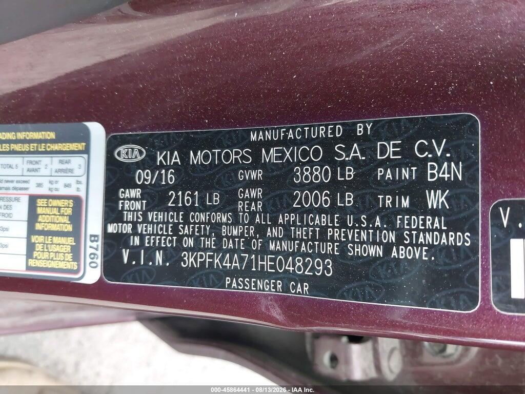 3KPFK4A76HE048239 2017 KIA FORTE photo no. 9