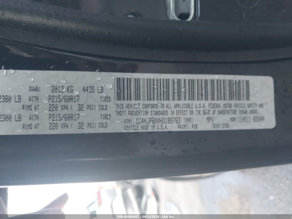 1C4NJPBAXHD189763 2017 JEEP PATRIOT photo no. 9