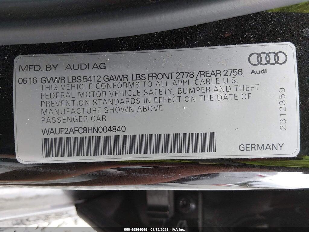 WAUF2AFC8HN004840 2017 AUDI A6 photo no. 9