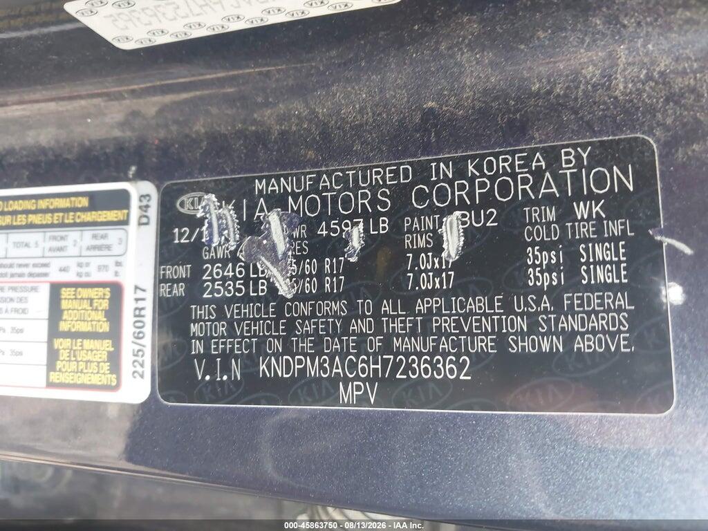KNDPM3AC6H7236362 2017 KIA SPORTAGE photo no. 9