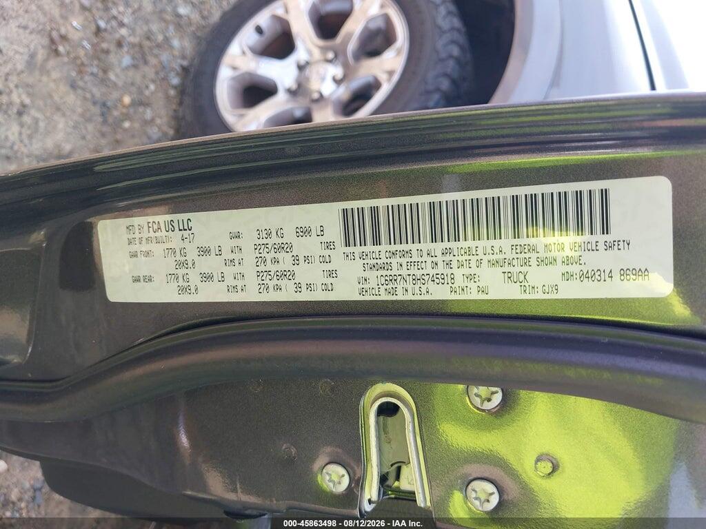 1C6RR7NT8HS745918 2017 RAM 1500 photo no. 9