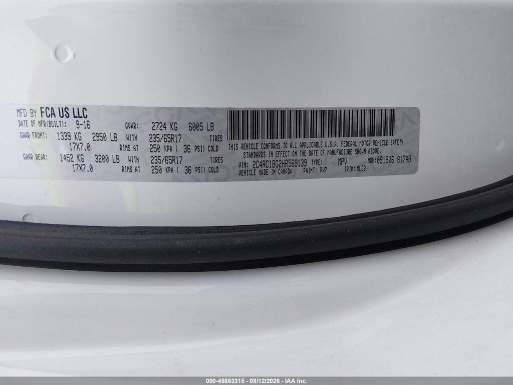 2C4RC1BG2HR569139 2017 CHRYSLER PACIFICA photo no. 9