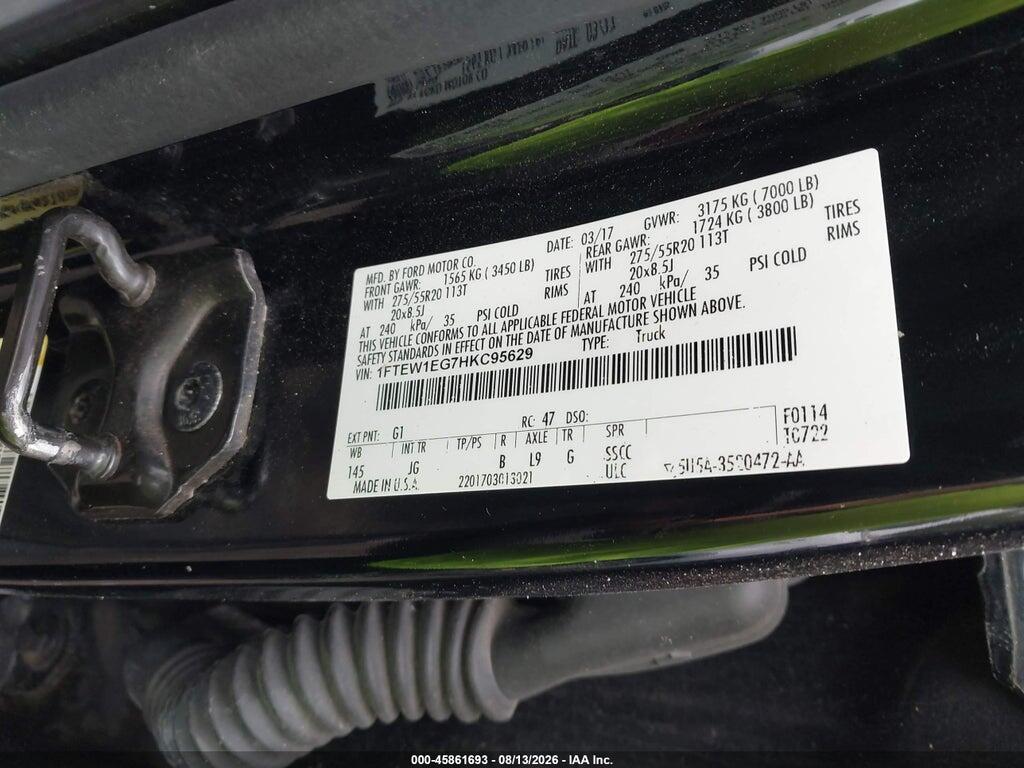 1FTEW1EG7HKC95629 2017 FORD F-150 photo no. 9
