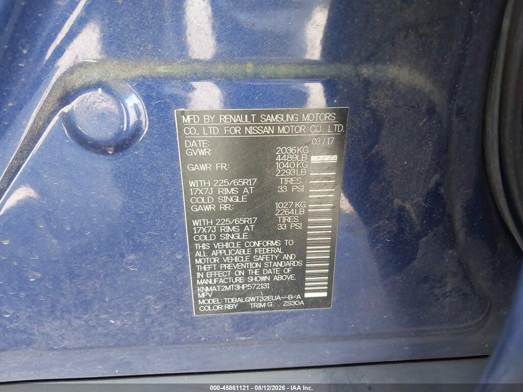 KNMAT2MT3HP572131 2017 NISSAN ROGUE photo no. 9