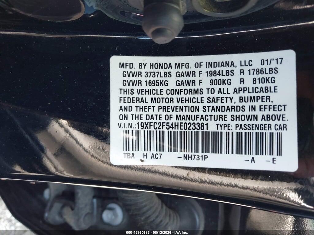 19XFC2F54HE023381 2017 HONDA CIVIC photo no. 9