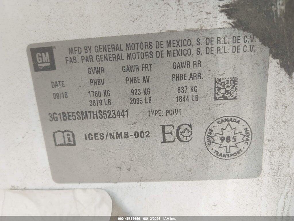 3G1BE5SM7HS523441 2017 CHEVROLET CRUZE photo no. 9