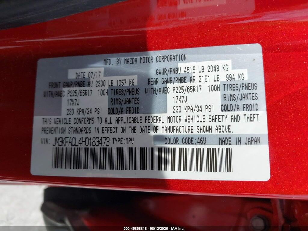 JM3KFACL4H0183473 2017 MAZDA CX-5 photo no. 9