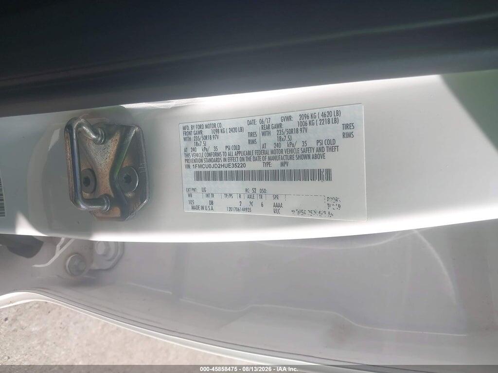 1FMCU0JD2HUE35220 2017 FORD ESCAPE photo no. 9