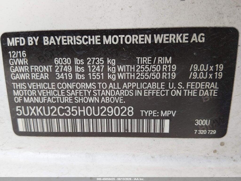 5UXKU2C35H0U29028 2017 BMW X6 photo no. 9