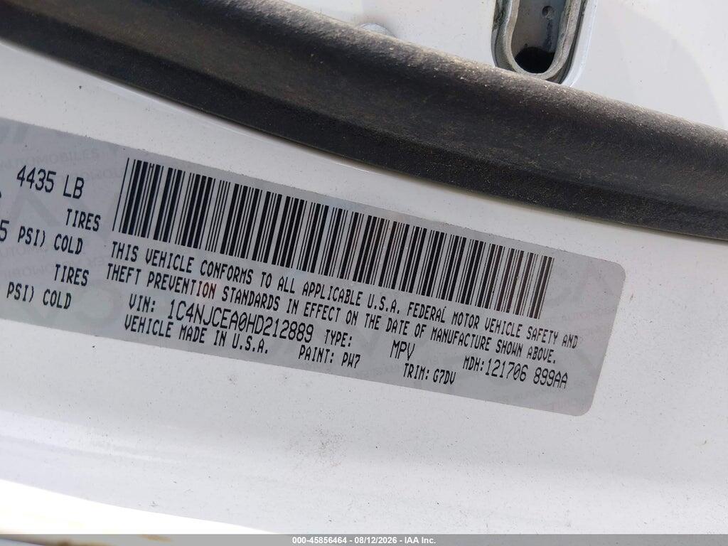 1C4NJCEA0HD212889 2017 JEEP COMPASS photo no. 9