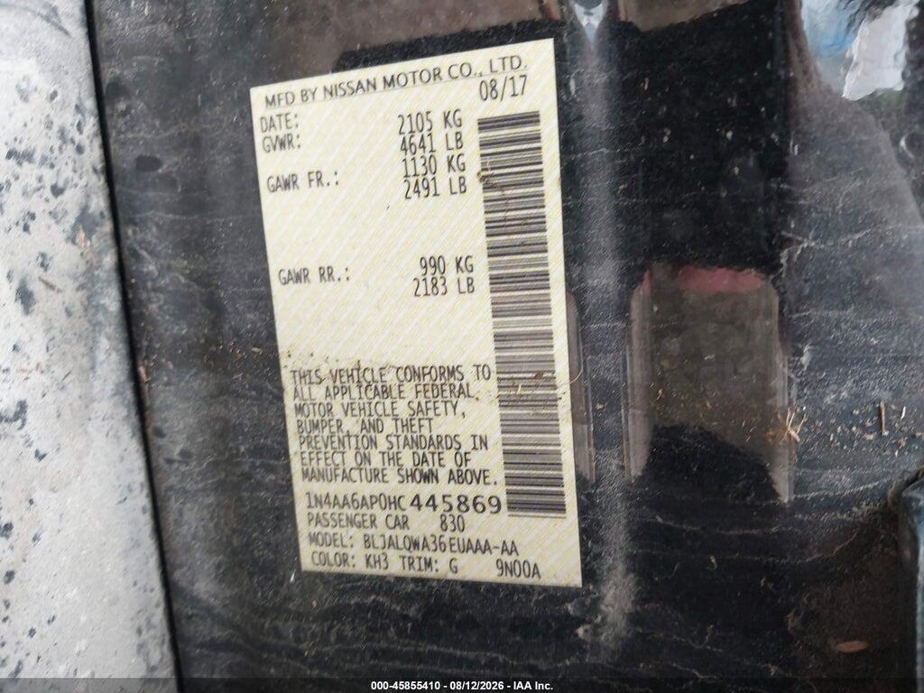 1N4AA6AP0HC445869 2017 NISSAN MAXIMA photo no. 9