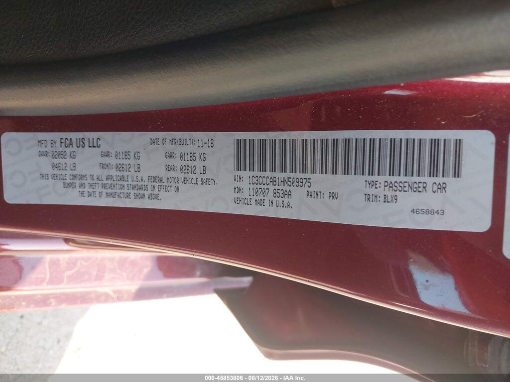 1C3CCCAB1HN509975 2017 CHRYSLER 200 photo no. 9
