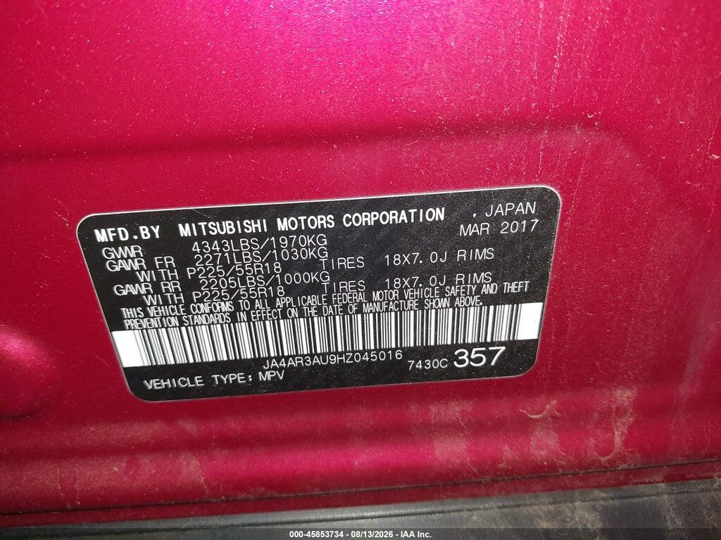 JA4AR3AU9HZ045016 2017 MITSUBISHI OUTLANDER SPORT photo no. 9