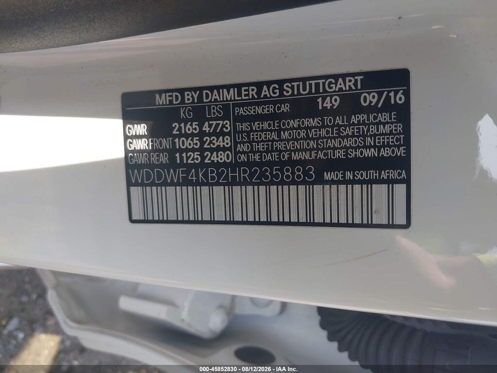 WDDWF4KB2HR235883 2017 MERCEDES-BENZ C 300 photo no. 9