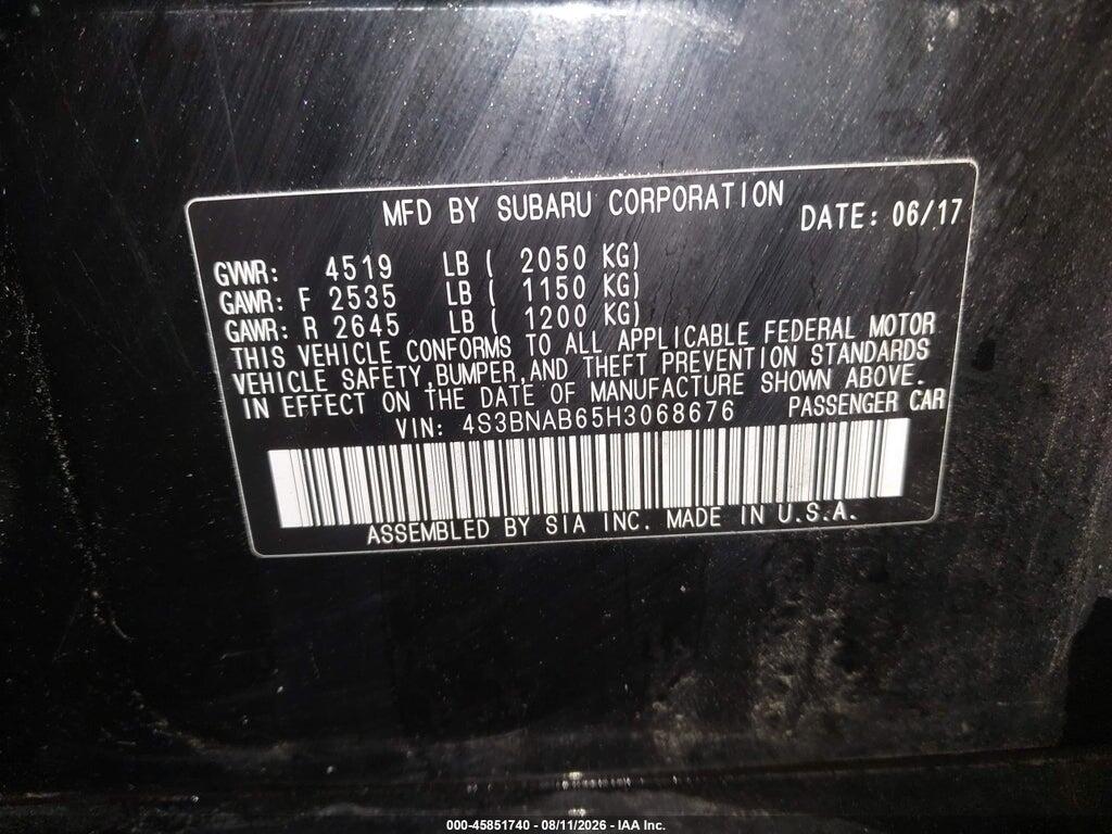 4S3BNAB65H3068676 2017 SUBARU LEGACY photo no. 9