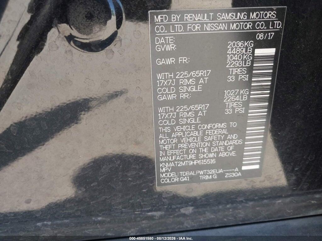 KNMAT2MT9HP615516 2017 NISSAN ROGUE photo no. 9