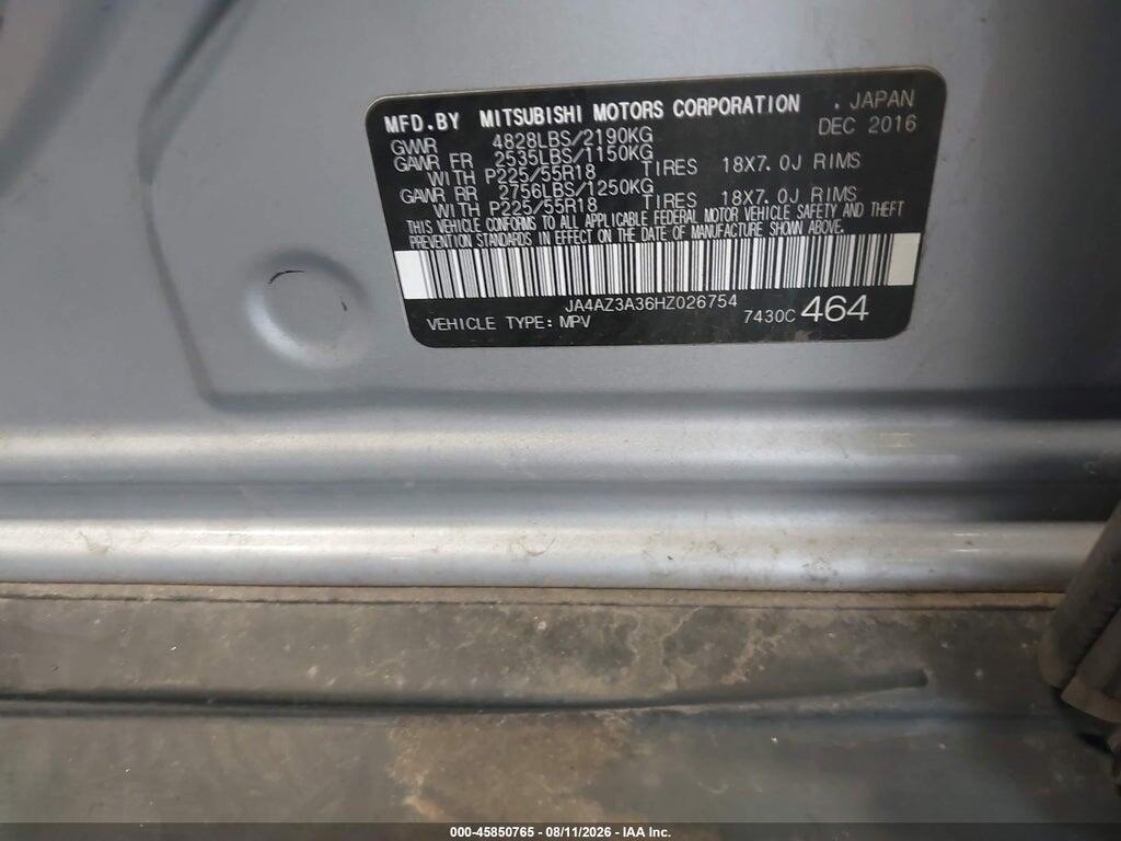 JA4AZ3A36HZ026754 2017 MITSUBISHI OUTLANDER photo no. 9