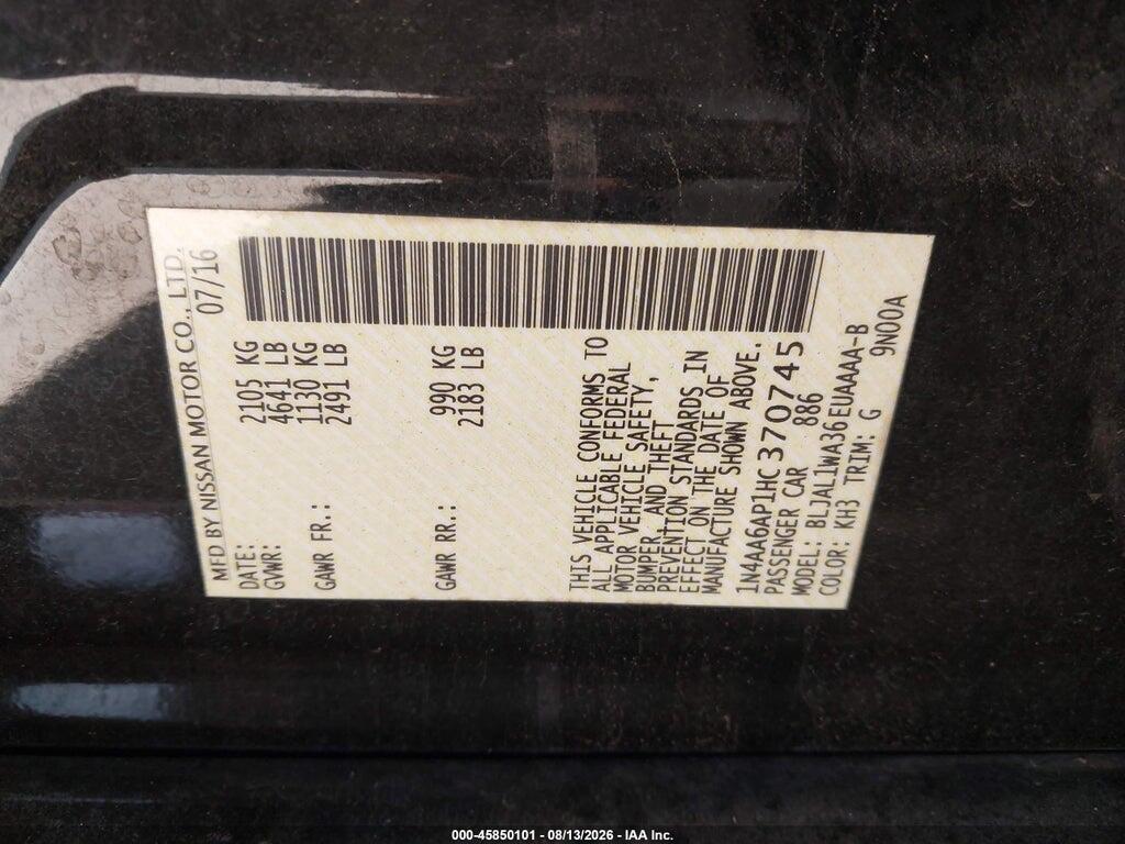 1N4AA6AP1HC370745 2017 NISSAN MAXIMA photo no. 9
