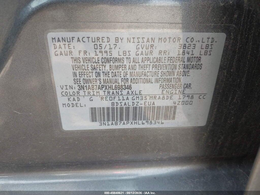 3N1AB7APXHL698346 2017 NISSAN SENTRA photo no. 9