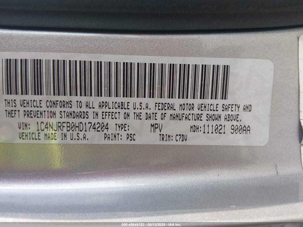 1C4NJRFB0HD174204 2017 JEEP PATRIOT photo no. 9