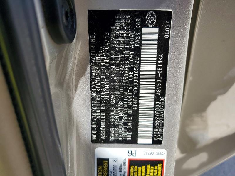 2013 TOYOTA CAMRY LE — Фото 13 из 13