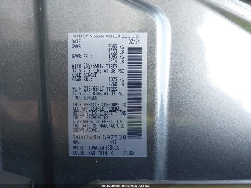 5N1BT3AA9RC697538 2024 NISSAN ROGUE photo no. 9