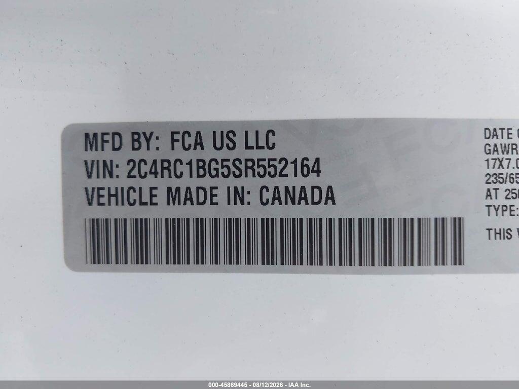 2C4RC1BG5SR552164 2025 CHRYSLER PACIFICA photo no. 9