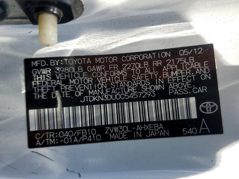 2012 TOYOTA PRIUS TWO — Фото 12 из 12