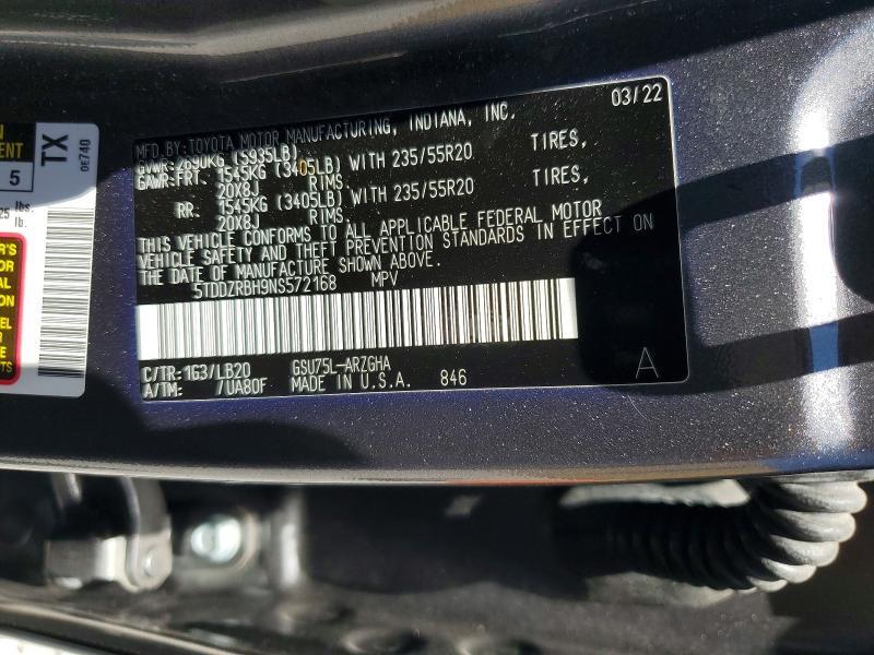 2022 TOYOTA HIGHLANDER LIMITED — Фото 12 из 12