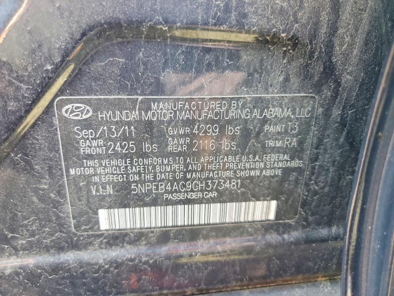 5NPEB4AC9CH373481 2012 HYUNDAI SONATA photo no. 12