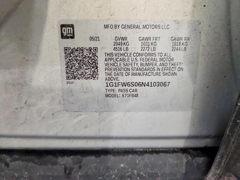 1G1FW6S06N4103067 2022 CHEVROLET BOLT EV photo no. 12