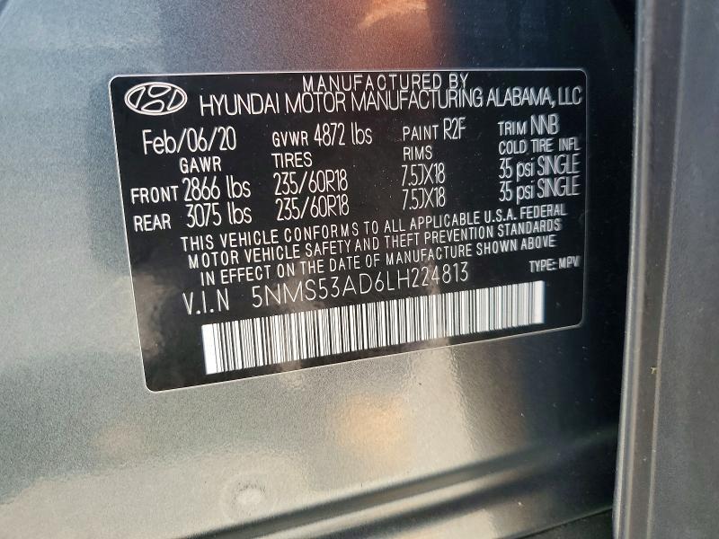 2020 HYUNDAI SANTA FE LIMITED — Фото 13 из 13