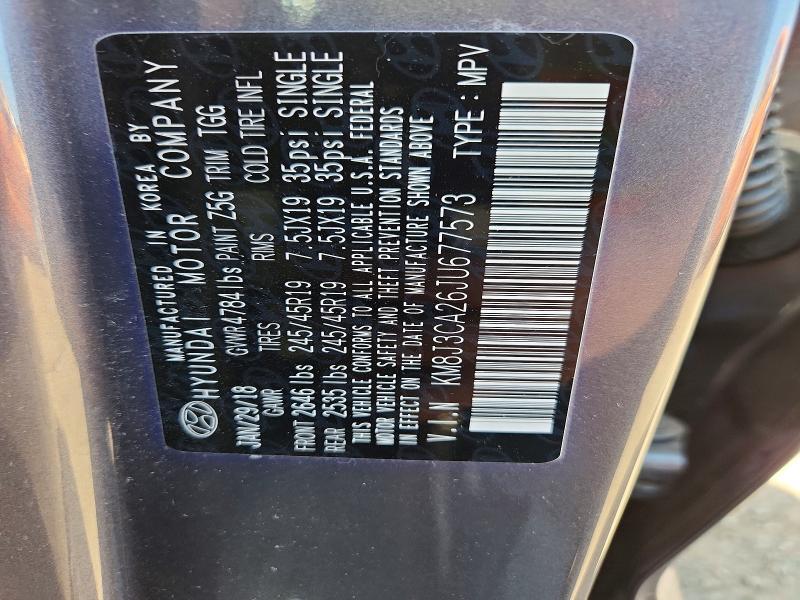KM8J3CA26JU677573 2018 HYUNDAI TUCSON photo no. 12