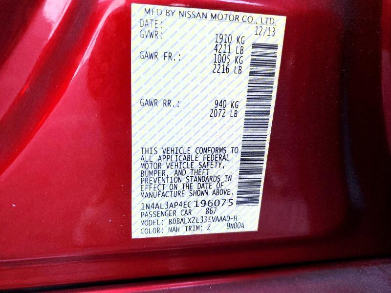 2014 NISSAN ALTIMA 2.5 SL — Фото 12 из 12
