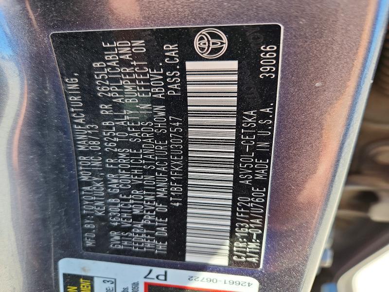 2014 TOYOTA CAMRY SE — Фото 13 из 13