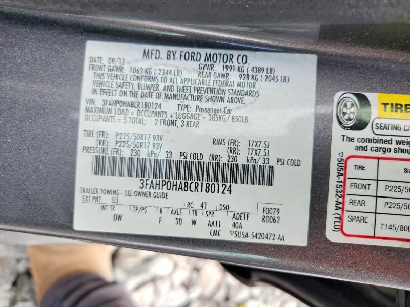 2012 FORD FUSION SE — Фото 12 из 12