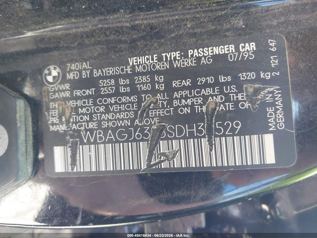 WBAGJ6323SDH35529 1995 BMW 740 photo no. 9