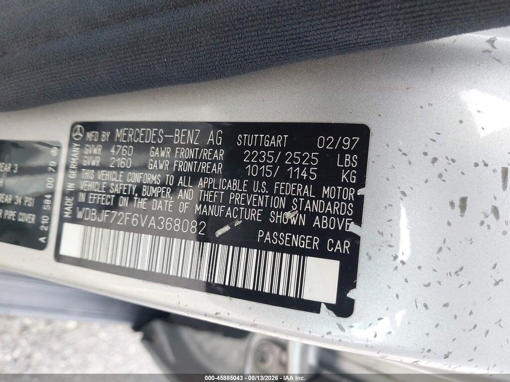 WDBJF72F6VA368082 1997 MERCEDES-BENZ E 420 photo no. 9