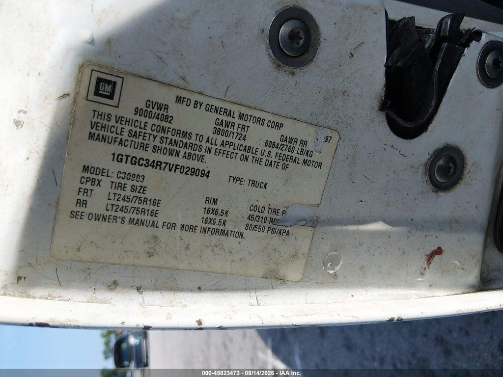 1GTGC34R7VF029094 1997 GMC SIERRA 3500 photo no. 9