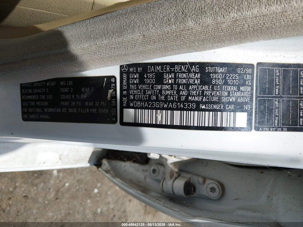 WDBHA23G9WA614339 1998 MERCEDES-BENZ C 230 photo no. 9