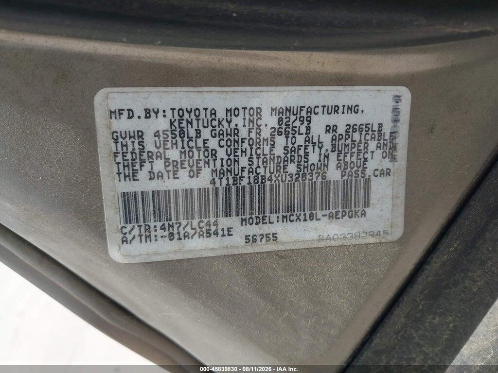 4T1BF18B4XU328376 1999 TOYOTA AVALON photo no. 9