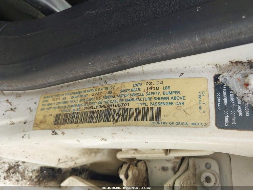 3VWSE69M64M106701 2004 VOLKSWAGEN JETTA photo no. 9