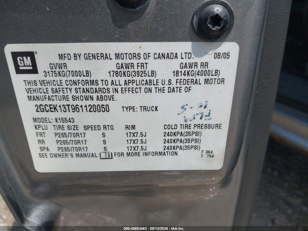 2GCEK13T961120050 2006 CHEVROLET SILVERADO 1500 photo no. 9