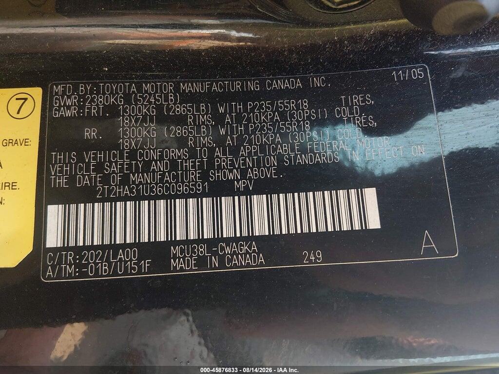 2T2HA31U36C096591 2006 LEXUS RX 330 photo no. 9