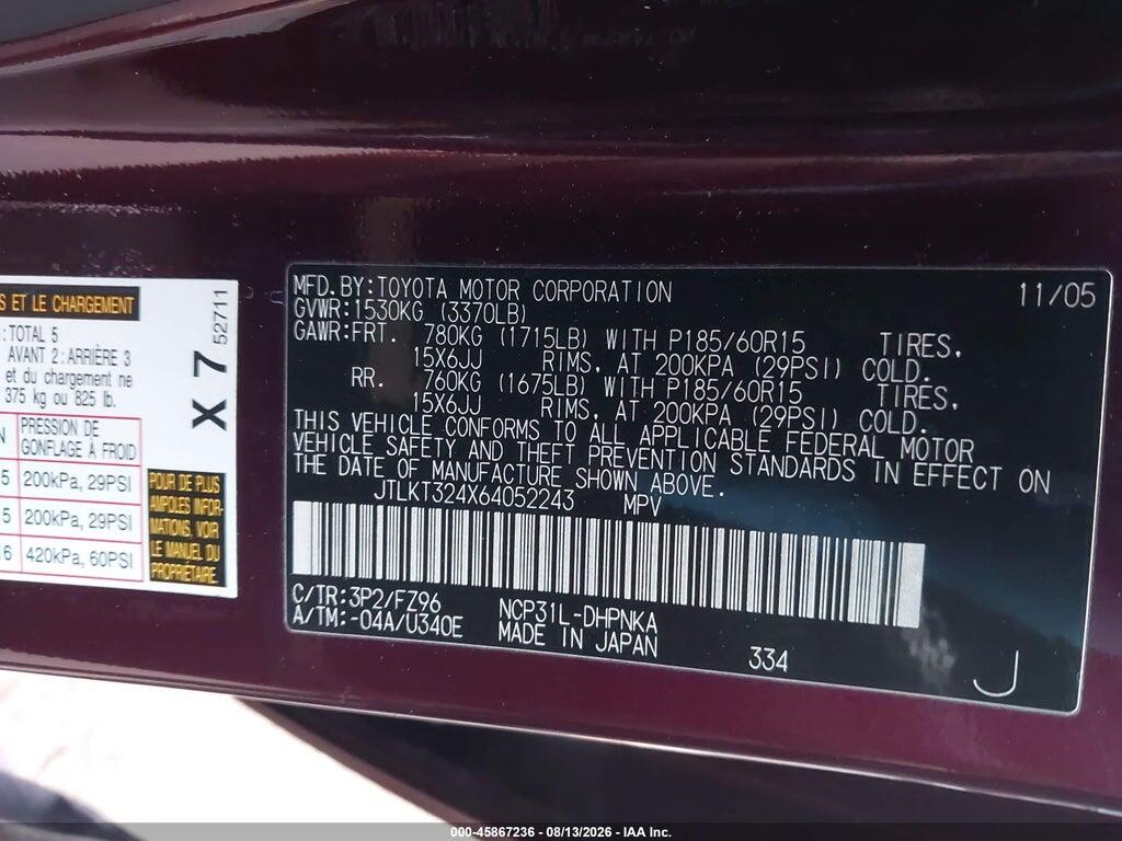JTLKT324X64052243 2006 SCION XB photo no. 9