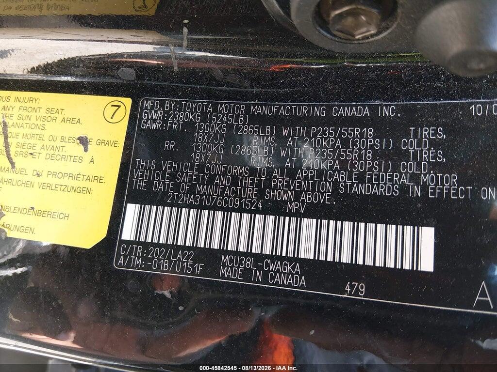 2T2HA31U76C091524 2006 LEXUS RX 330 photo no. 9